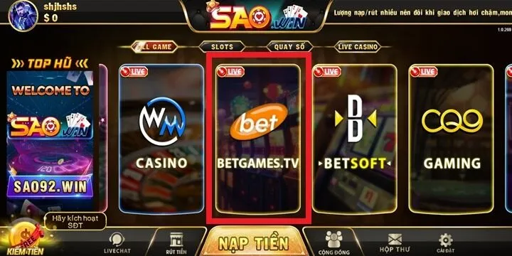 Betgames Saowin trang cược an toàn số 1