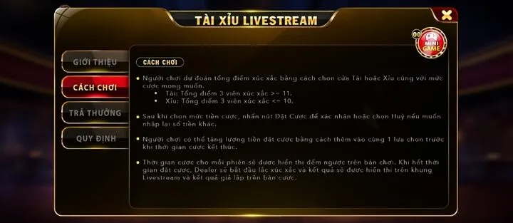 Tìm hiểu cách chơi tài xỉu livestream Saowin